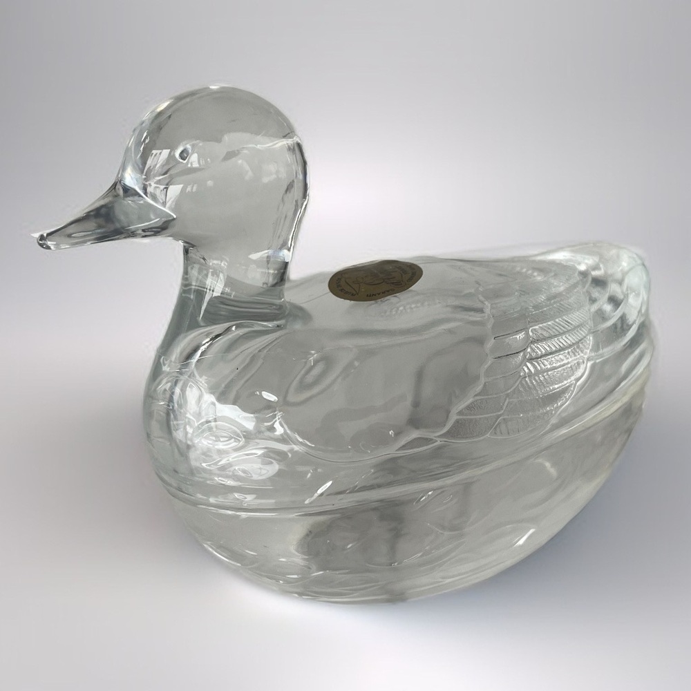 Cristal D'Arques France Crystal Duck Trinket Bowl